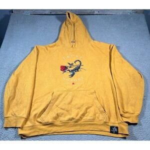 Lane Seven Hoodie Mens 2XL Yellow Graphic Trust Nobody Hustle Daily Fleece Lined